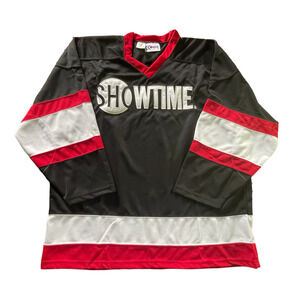 VINTAGE Kobe Showtime TV Network Hockey Jersey Canada Black & Red XL Men